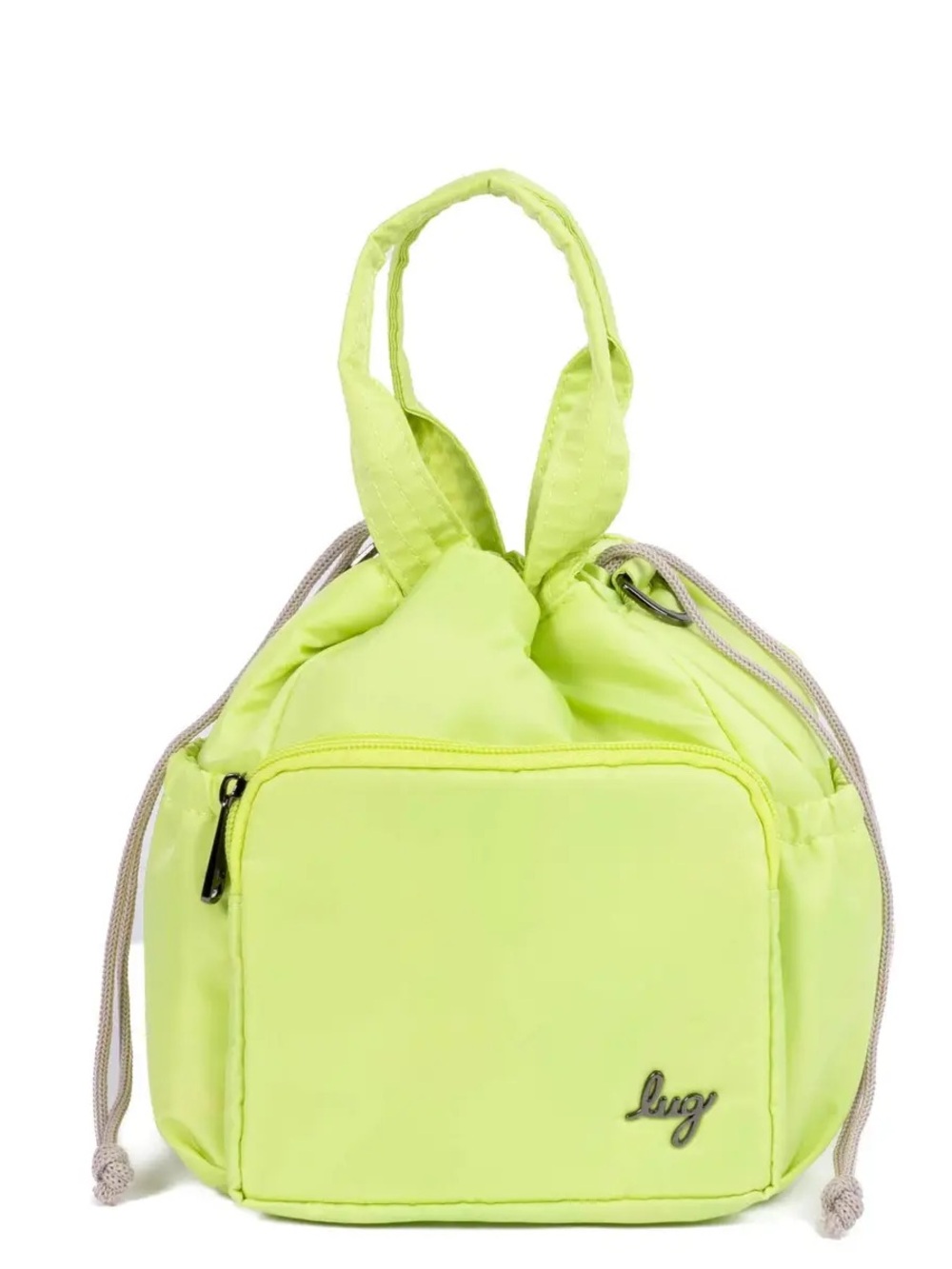 Lug Ditty Drawstring Pouch Purse – Margarita Green Yellow Flamingo Lime interior